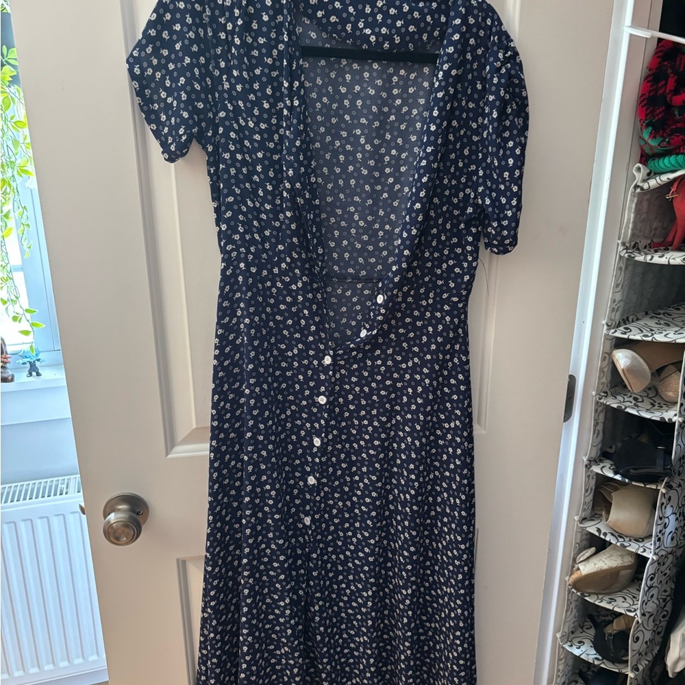 SHEIN Navy Floral Maxi Dress